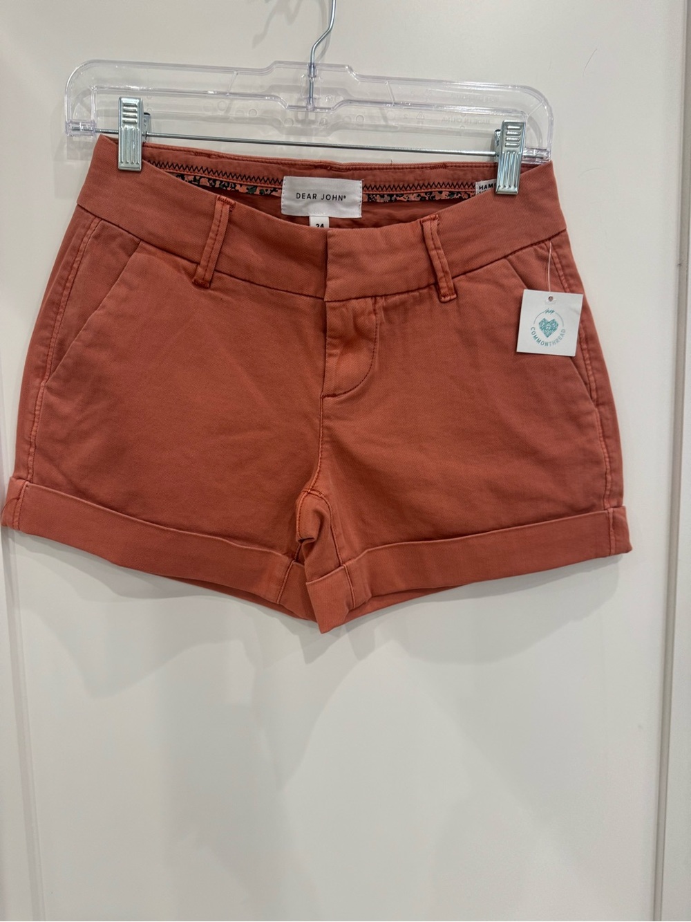 Dear John Women's Rust Cuffed High-Rise Shorts